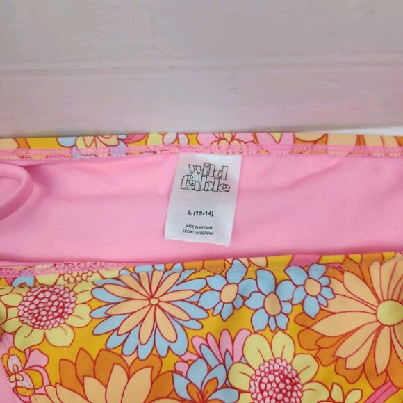 Women’s Wild Fable Side Tie Bikini Bottom Pink Floral Size L - Picture 5 of 5